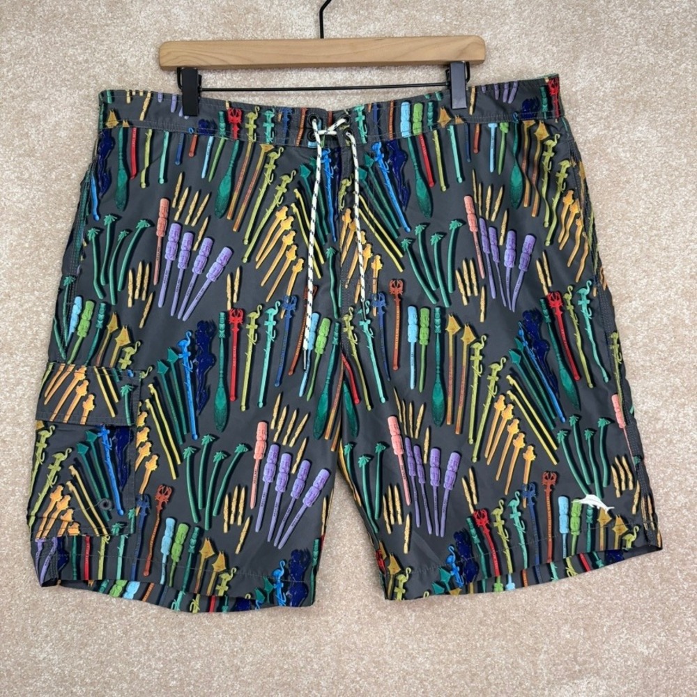 Tommy Bahama Swim Trunks Mens Size XL Tropical Hawaiian Tiki Vacation